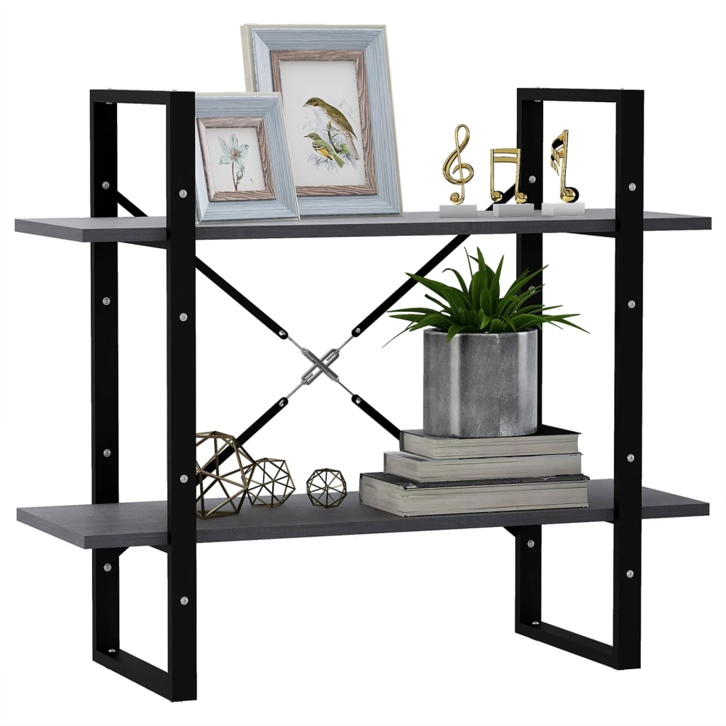 Bücherregal 2 Fächer Weiß 80x30x70 cm Holzwerkstoff