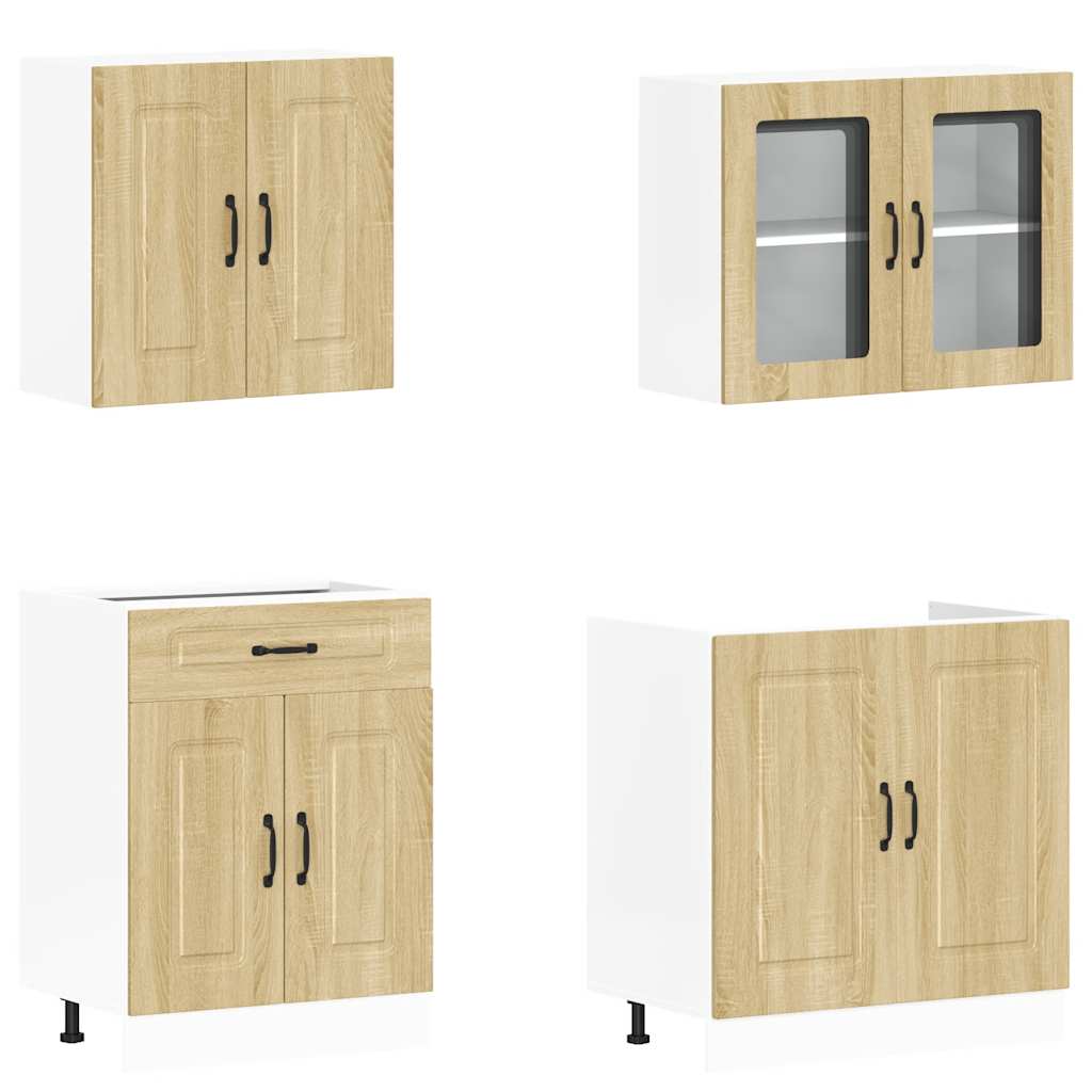 4-tlg. Küchenschrank-Set Kalmar Weiß Holzwerkstoff