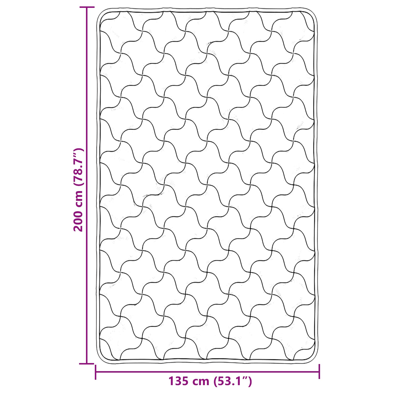 Ganzjahresbettdecke Gepolstert Anthrazit 135 x 200 cm