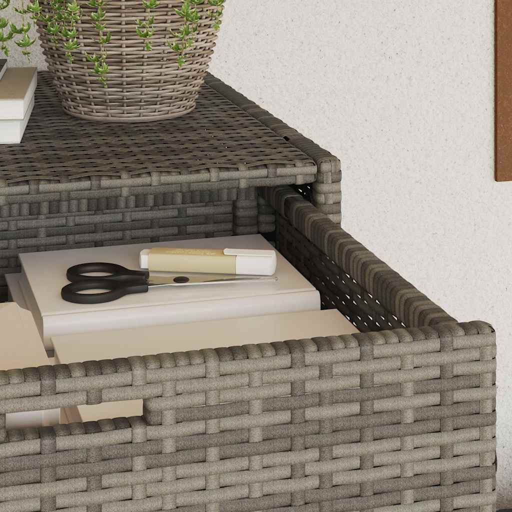 Gartenschrank Schwarz 55x55x111 cm Poly Rattan