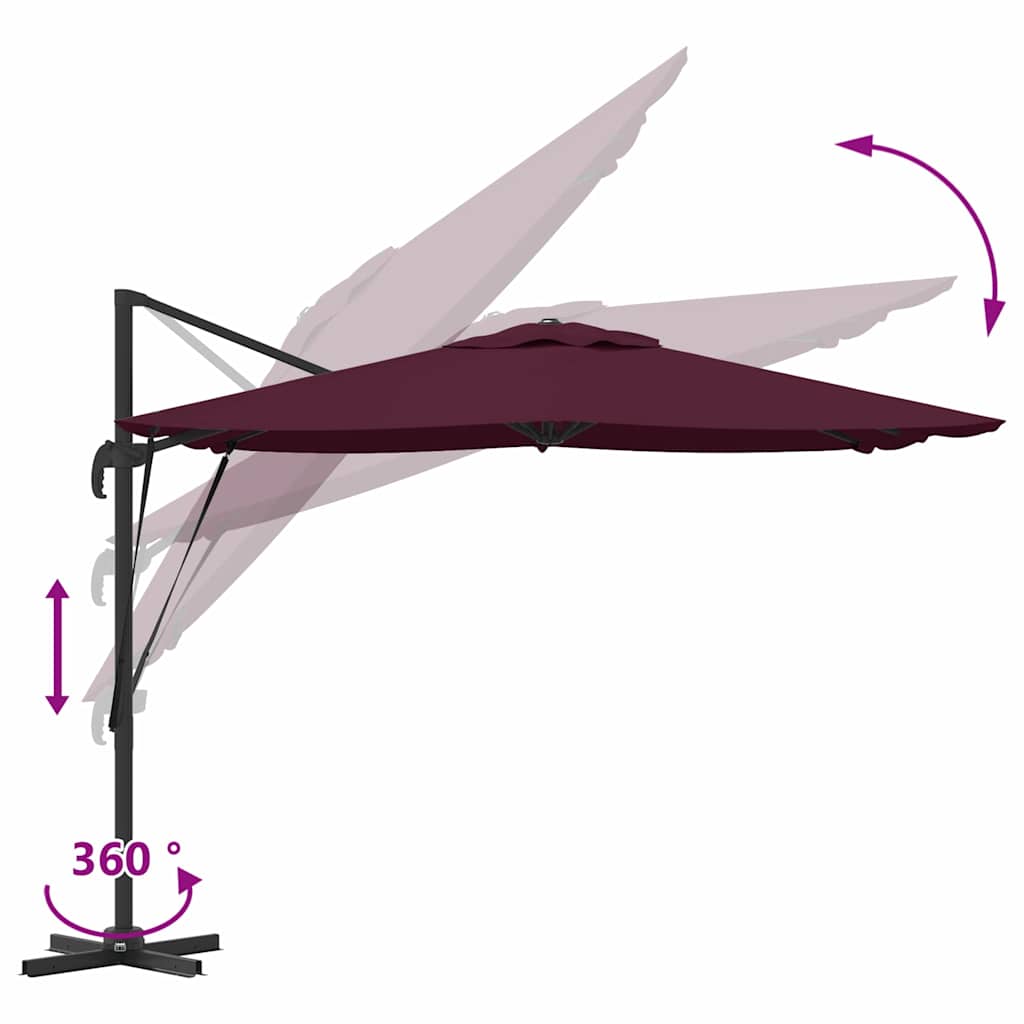 Roma Parasol Beige 286 x 284 x 265 cm Aluminium und Polyester