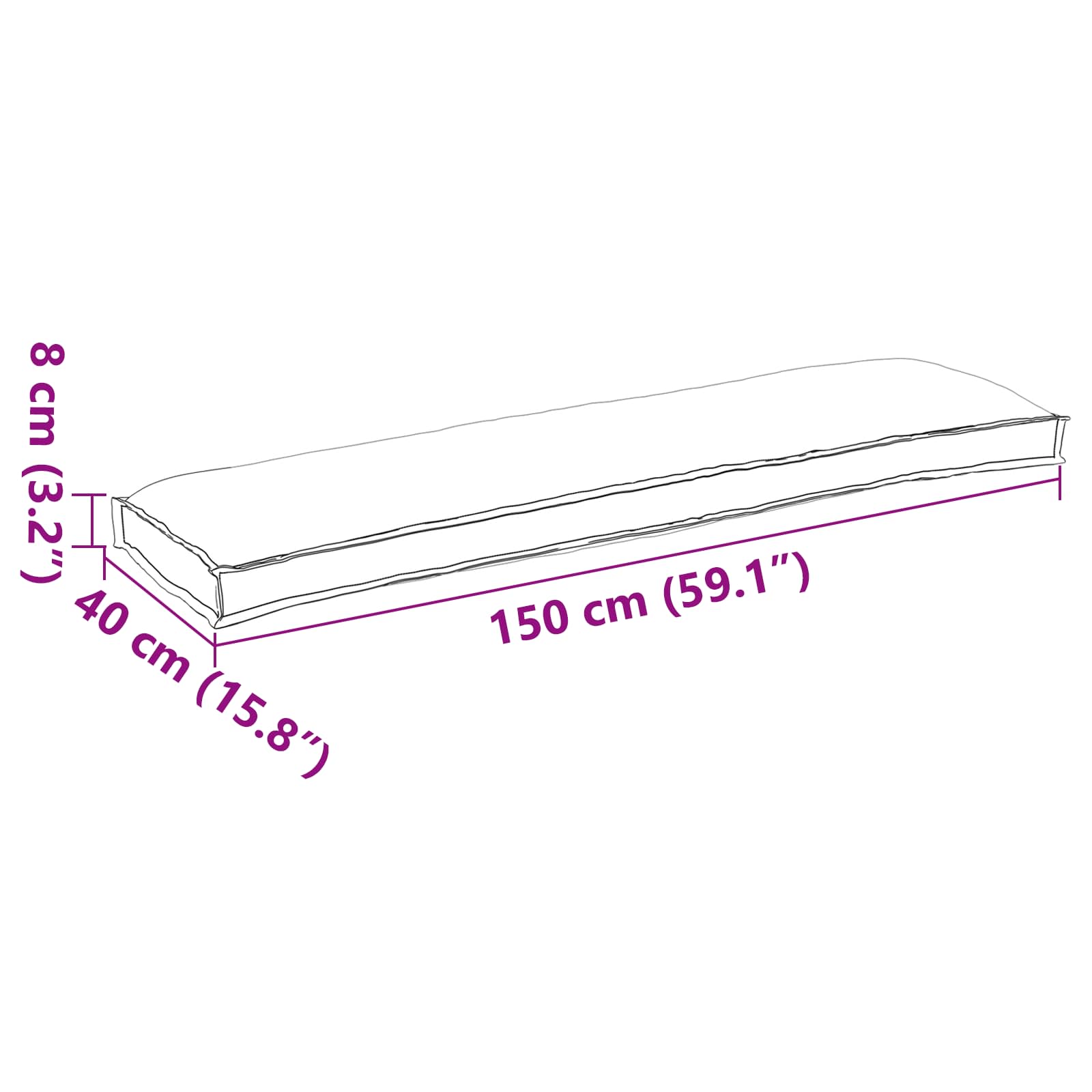Palettenkissenset 2 pcs Anthrazit 150 x 40 x 8 cm Oxford-Stoff