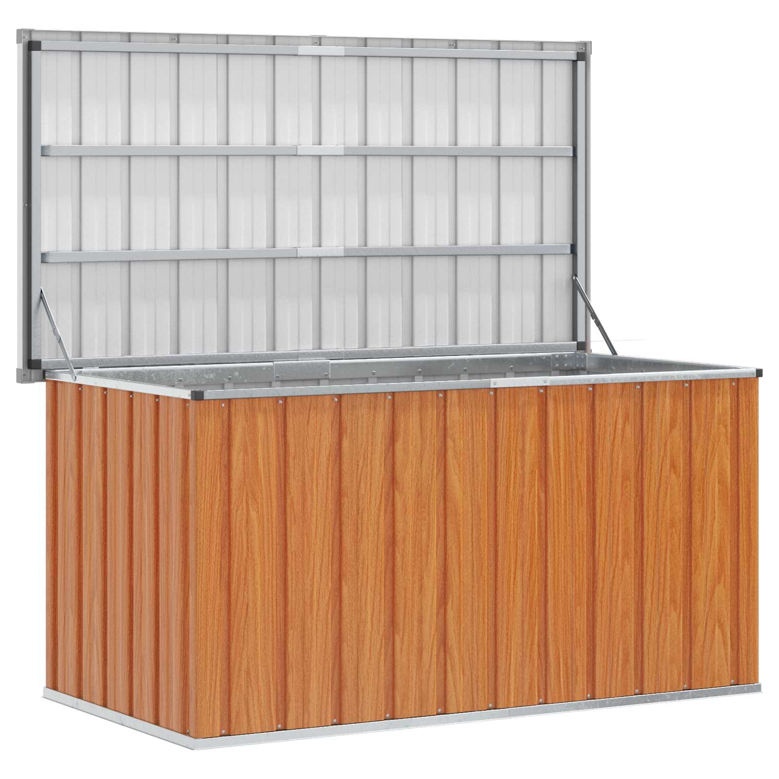 Außenlagerbox Holz 109 x 67 x 65 cm Verzinkter Stahl