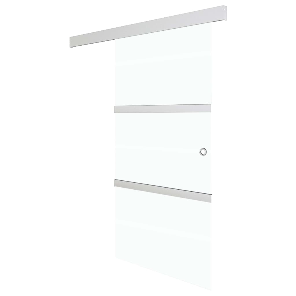 Schiebetür ESG-Glas und Aluminium 76x212 cm Silbern