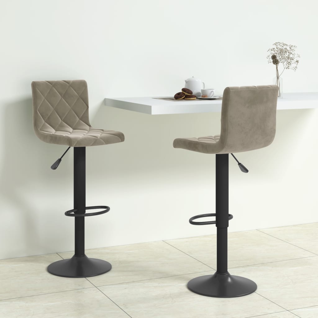 Barhocker 2 Stk. Creme Samt
