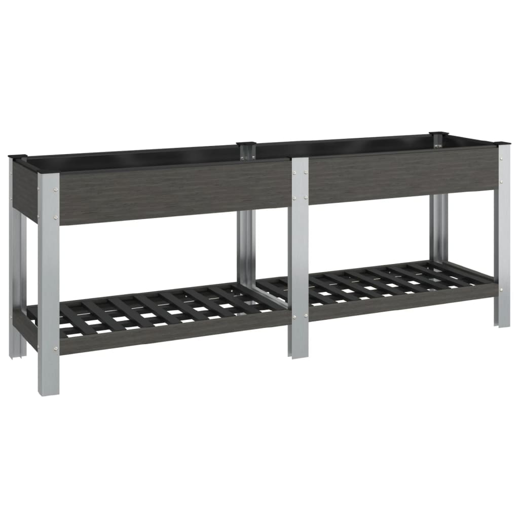 Garten-Hochbeet mit Ablage 50x50x90 cm WPC Grau