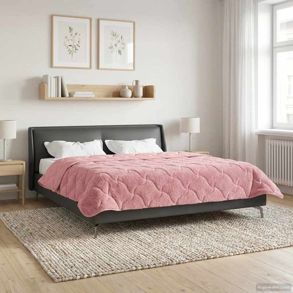 Sommerdecke Anthrazit 135 x 200 cm Mikrofaser und Teddy-Fleece