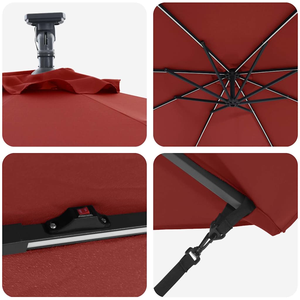 Sonnenschirm Sand 294 x 294 x 248 cm Polyester und Aluminium