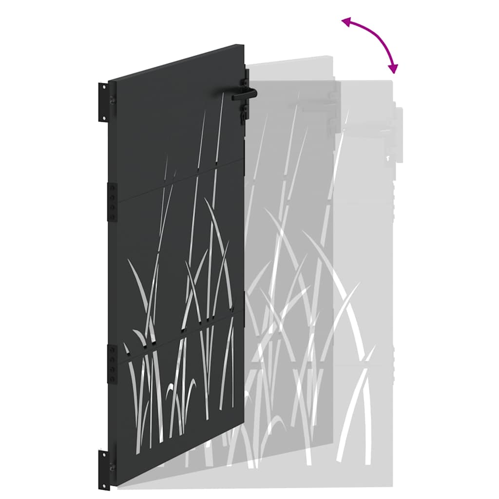 Gartentor 85x75 cm Cortenstahl Gras-Design
