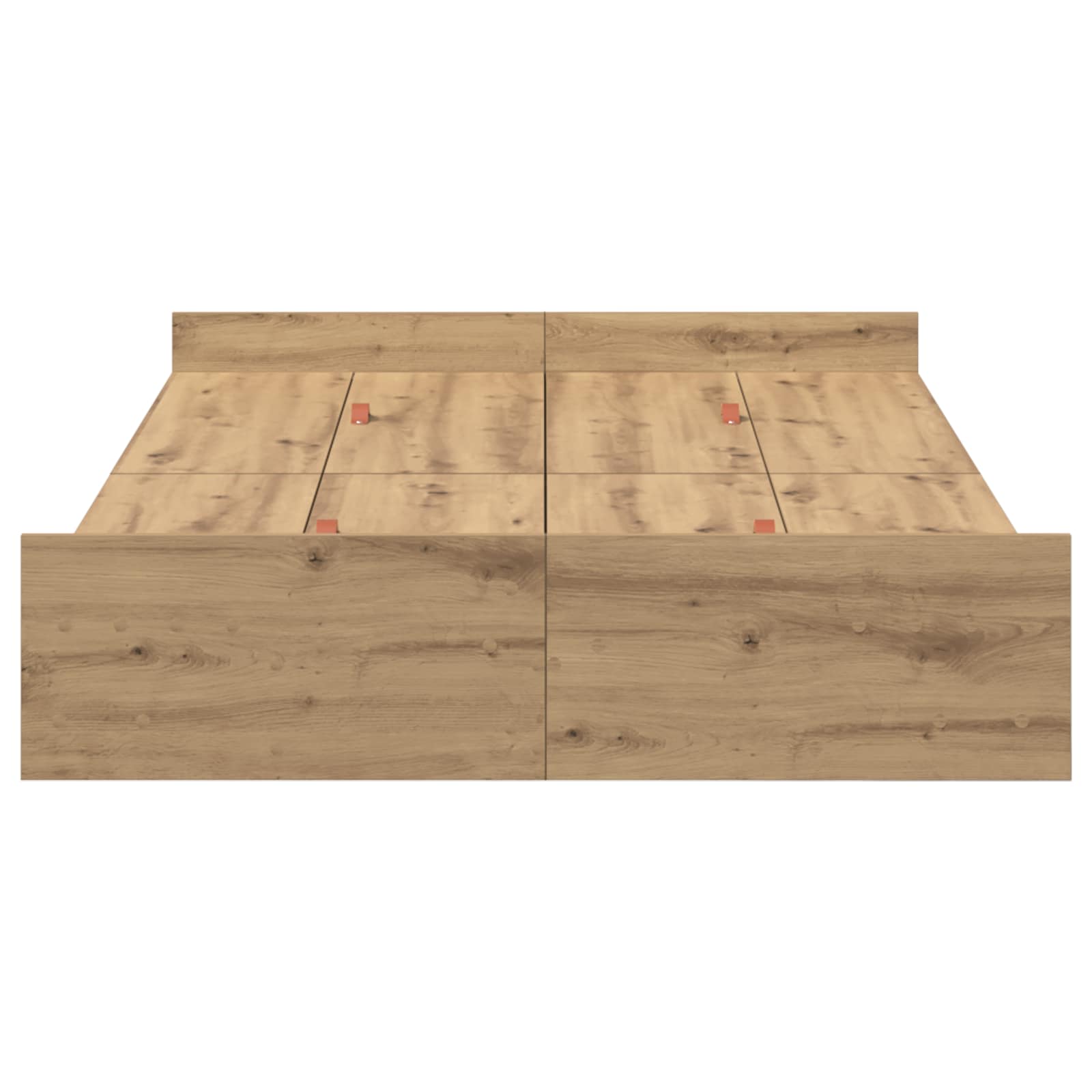 Aufbewahrungsbettgestell Weiß 200 x 200 cm Holzwerkstoff