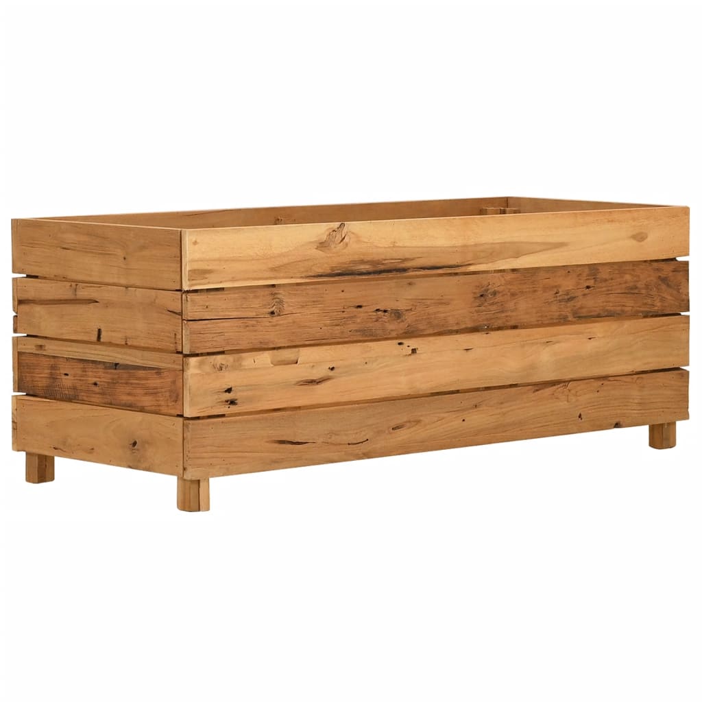 Hochbeet 100x40x72 cm Teak Altholz und Stahl
