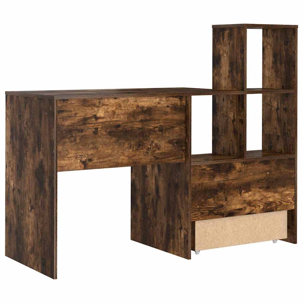 Schreibtisch mit Regal Weiß 131,5 x 50 x 106,5 cm Holzwerkstoff