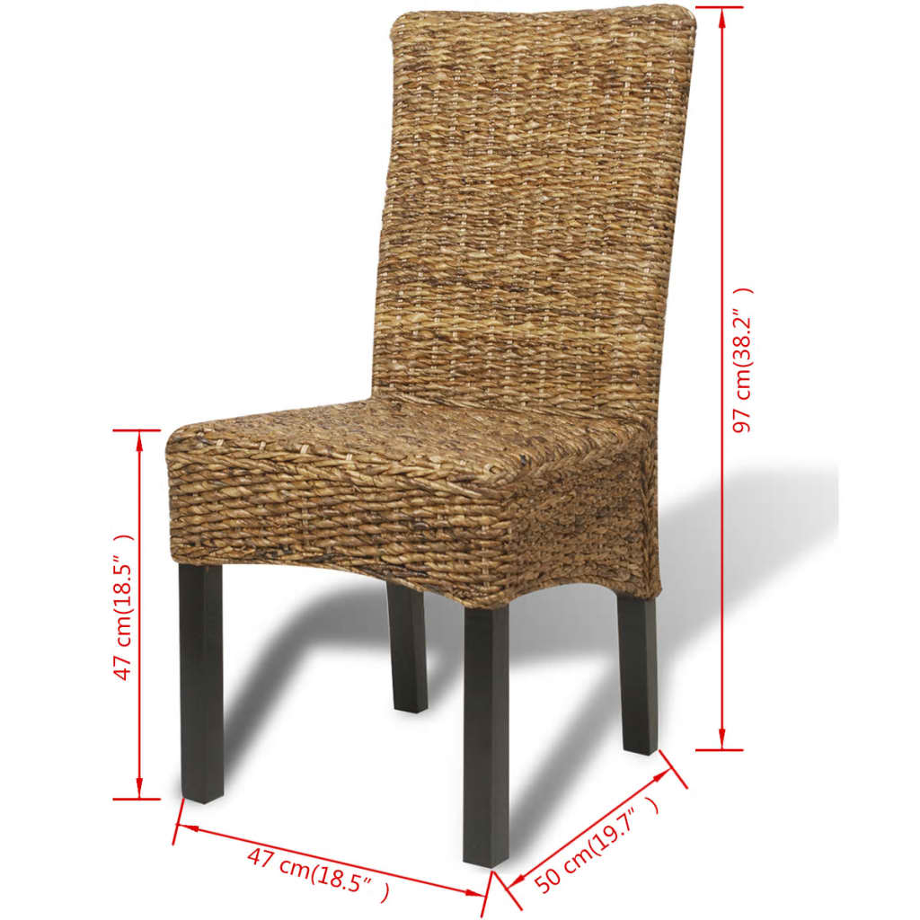 Esszimmerstühle 2 Stk. Abaca und Mango Massivholz