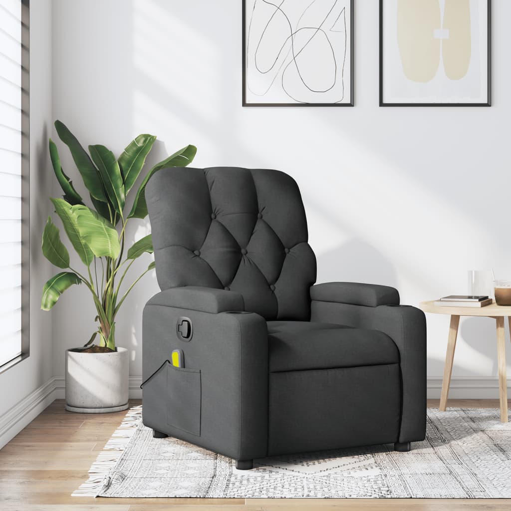 Massage-Relaxsessel, hellgrauer Stoff
