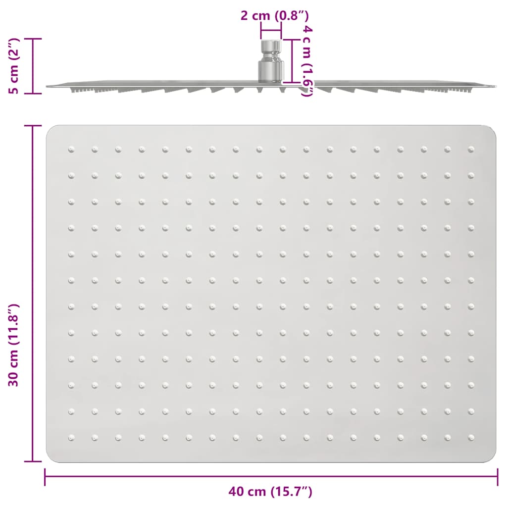 Regenbrause Edelstahl 304 30 cm Rund
