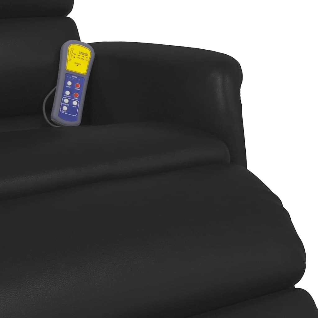 Massagesessel mit Fußteil Schwarz Kunstleder