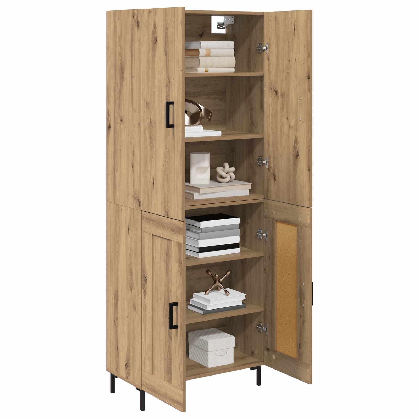 Highboard Betongrau 69,5x34x180 cm Holzwerkstoff