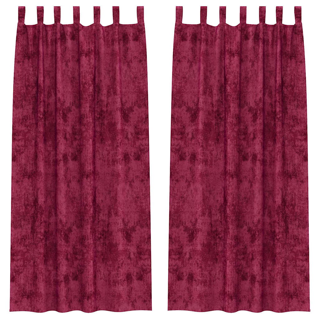 Samtvorhänge mit Vorhängen 2 pcs Weinrot 140 x 140 cm Samt