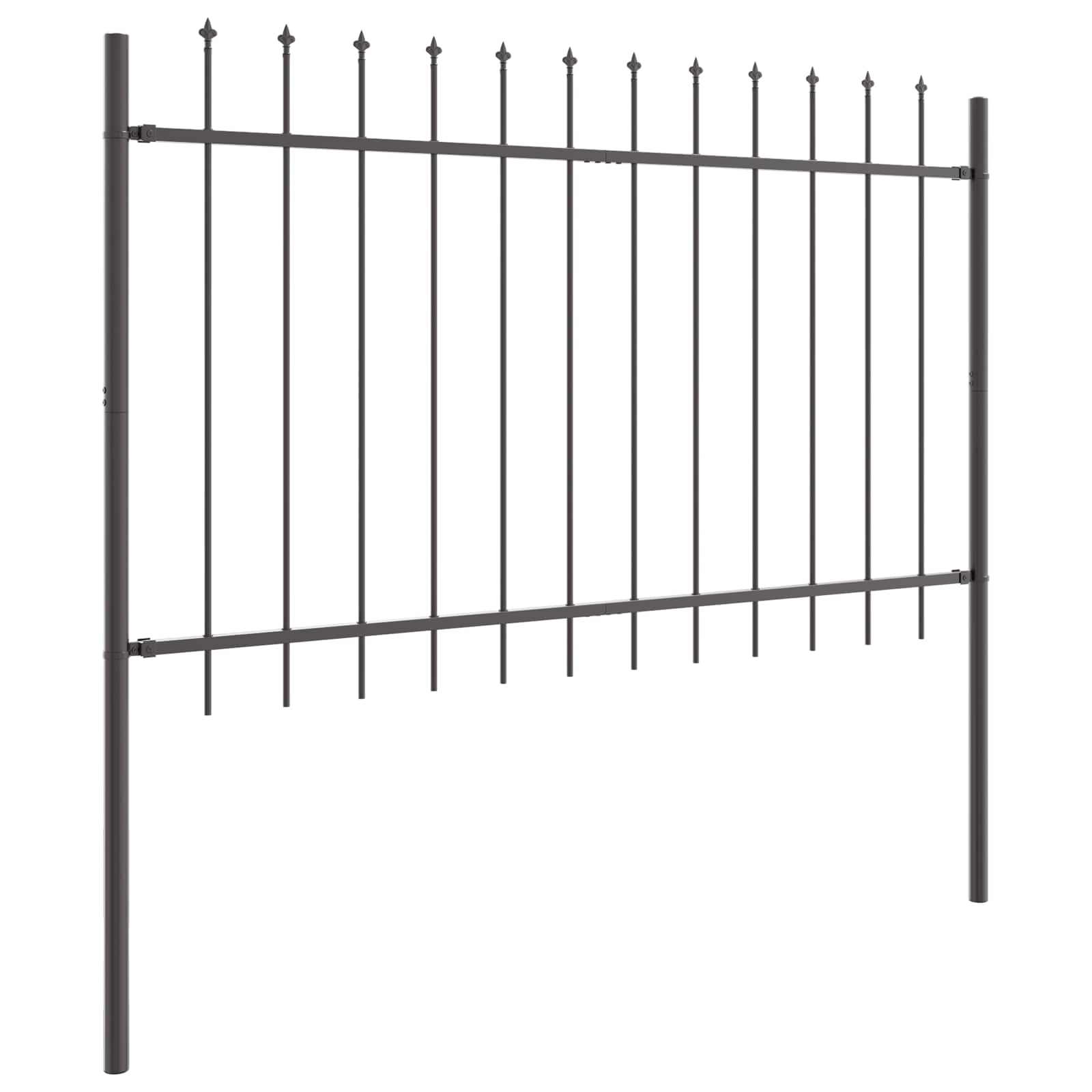Gartenzaun Woerden mit Speerspitze Stahl 181 x 60 cm Schwarz