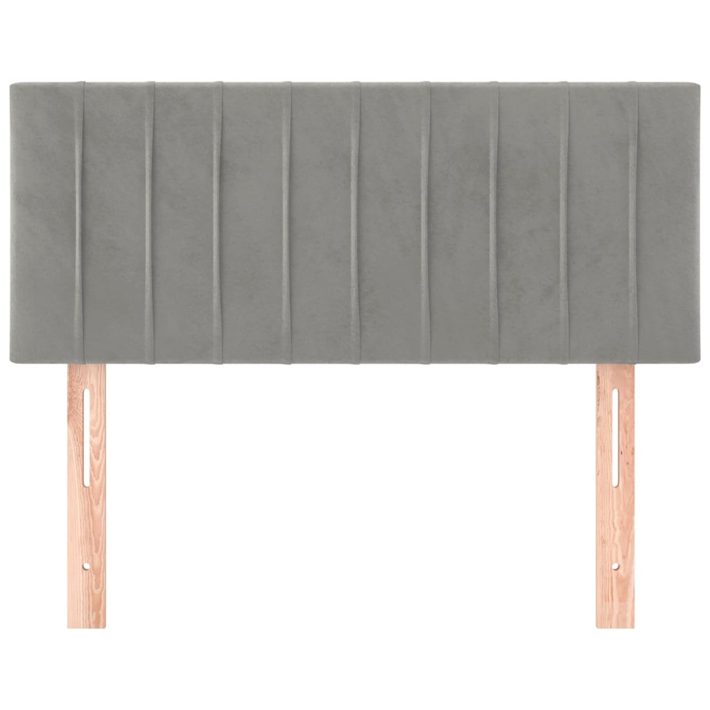 Kopfteil Hellgrau 80x5x118/128 cm Samt