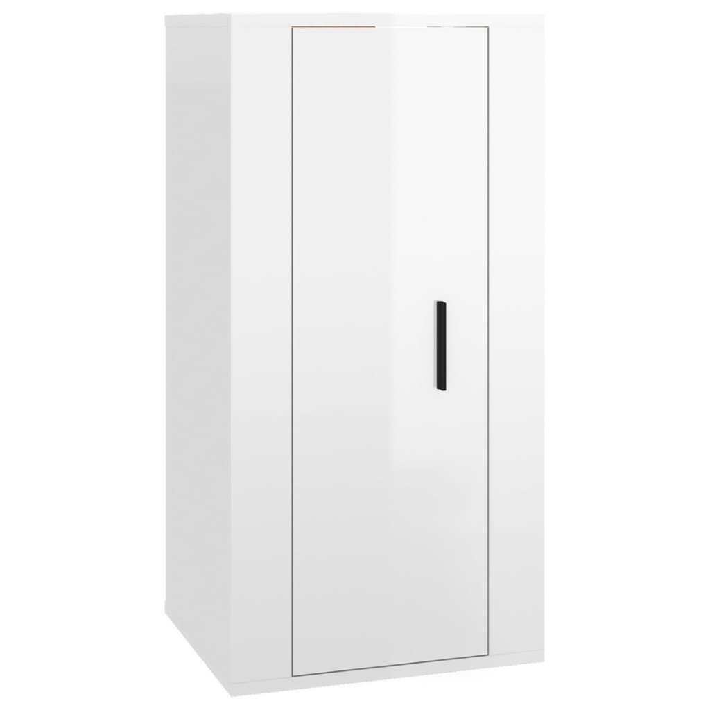 3-tlg. TV-Schrank-Set Weiß Holzwerkstoff