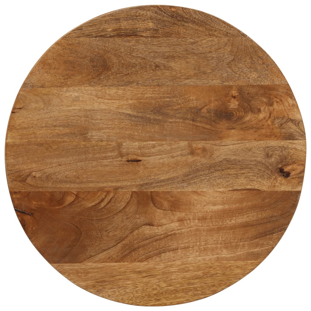 Tischplatte Ø 40x2,5 cm Rund Raues Massives Mangoholz
