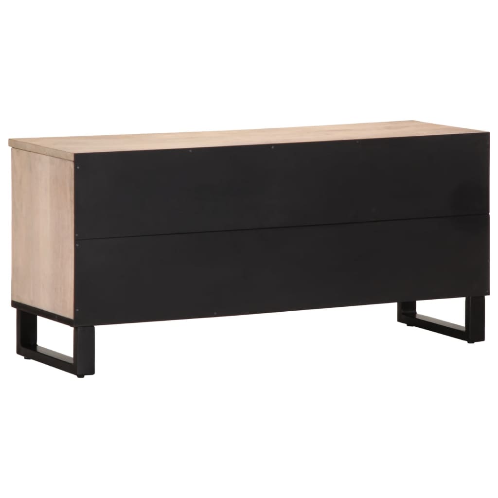 TV-Schrank 100x34x46 cm Raues Massives Mangoholz