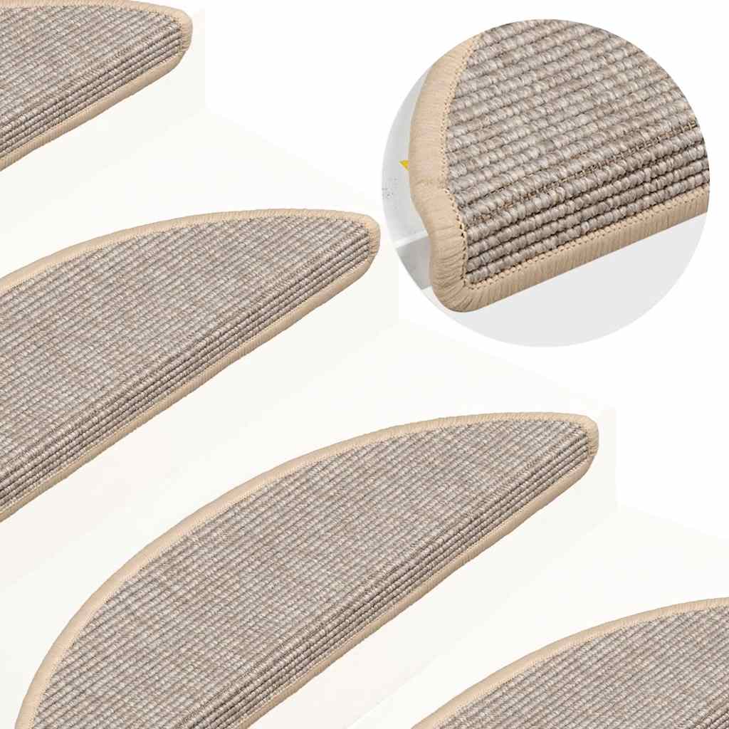 Stufenmatten 15 Stk. 56x17x3 cm Beige und Grau Halbrund