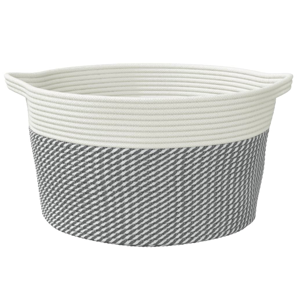 Aufbewahrungskörbe 2 Stk. Grau und Weiß Ø28x28 cm Baumwolle