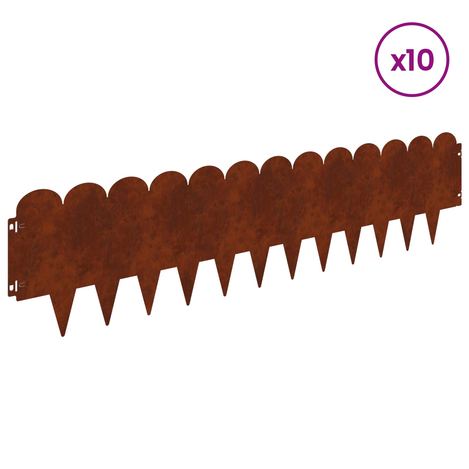 Raseneinfassung 10 pcs 103 x 15 cm Stahl Schwarz