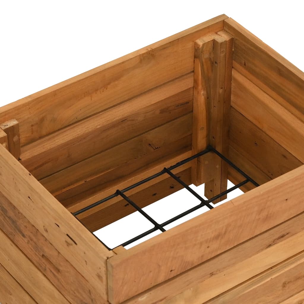 Hochbeet 100x40x72 cm Teak Altholz und Stahl