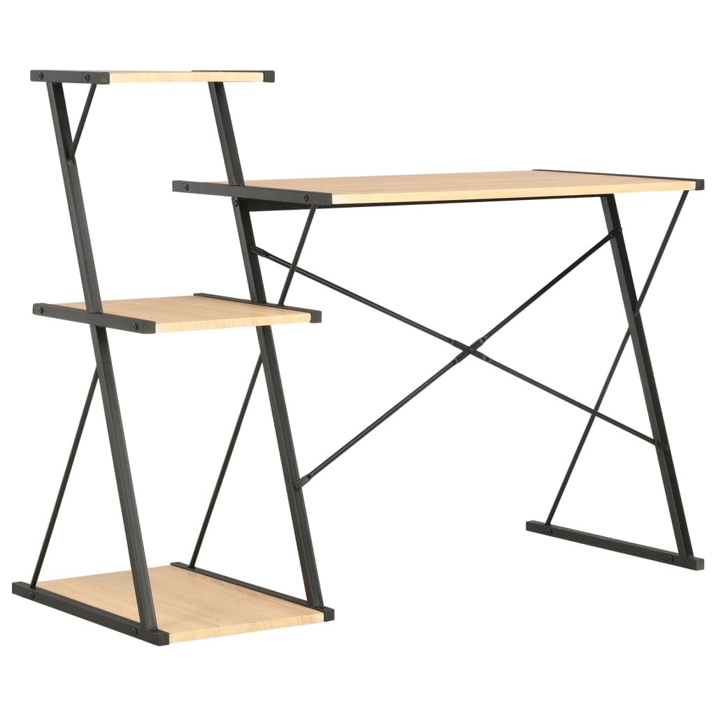 Schreibtisch mit Regal Weiß 116×50×93 cm
