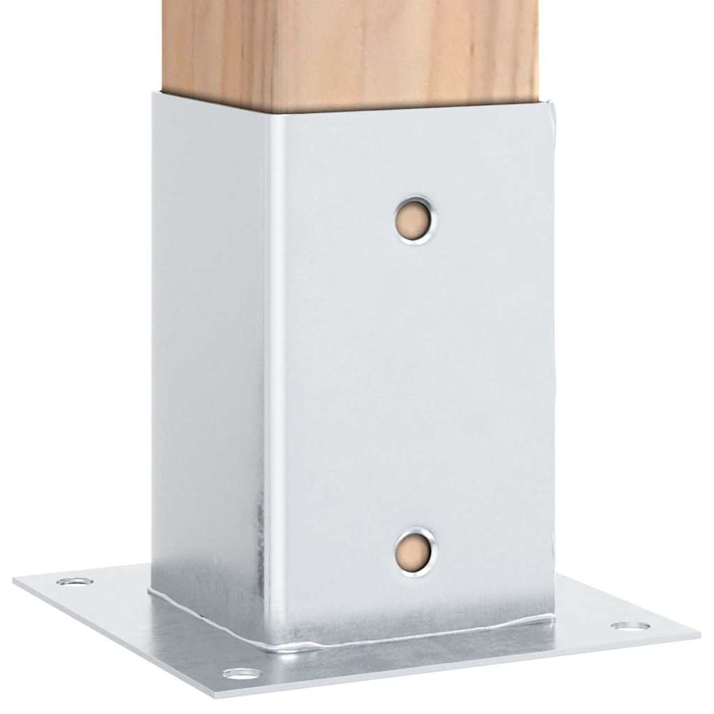 Pfostenträger Quadratisch 4Stk. Silber 46x46mm Verzinkter Stahl
