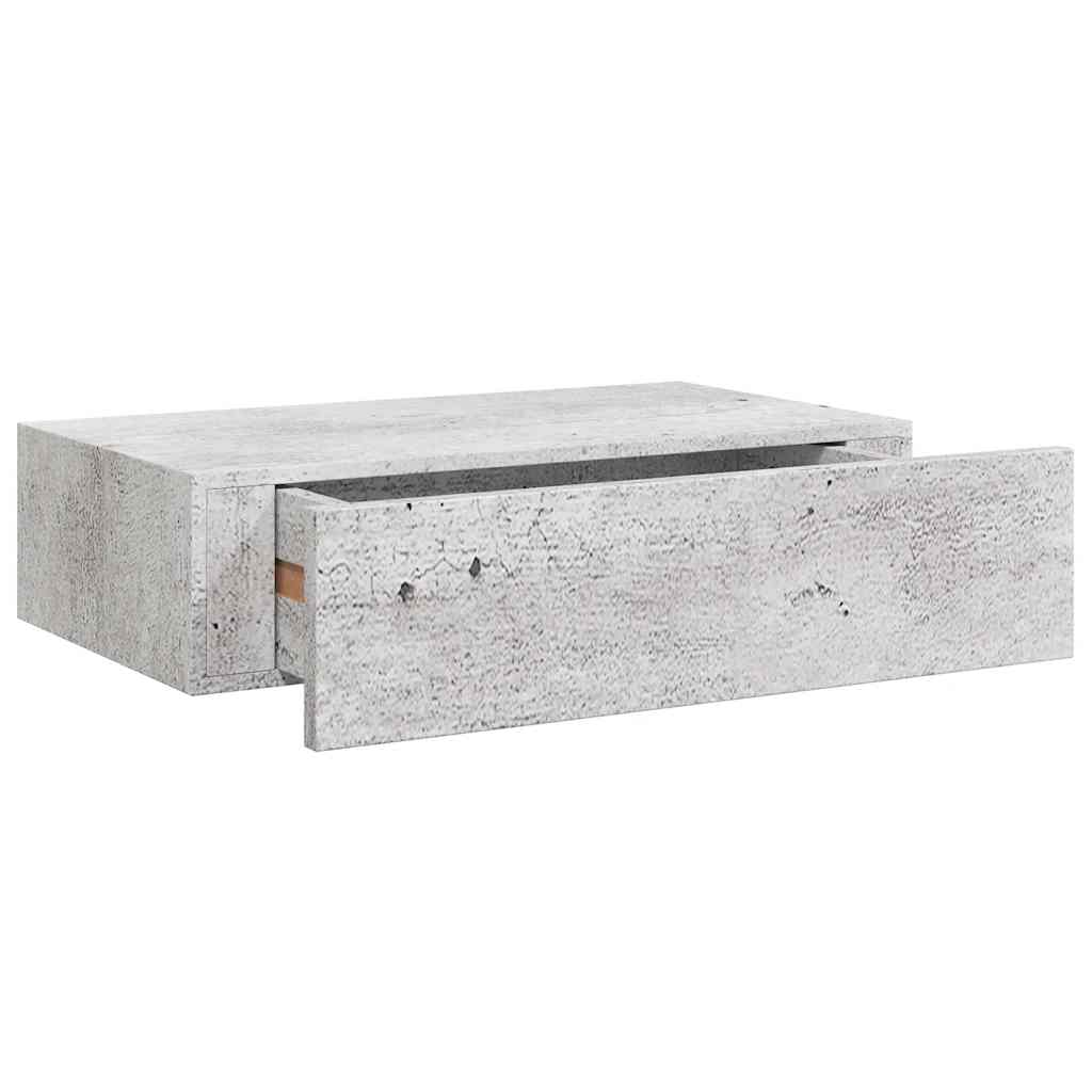 Wandregal mit Schublade Weiß 40x23,5x10 cm MDF