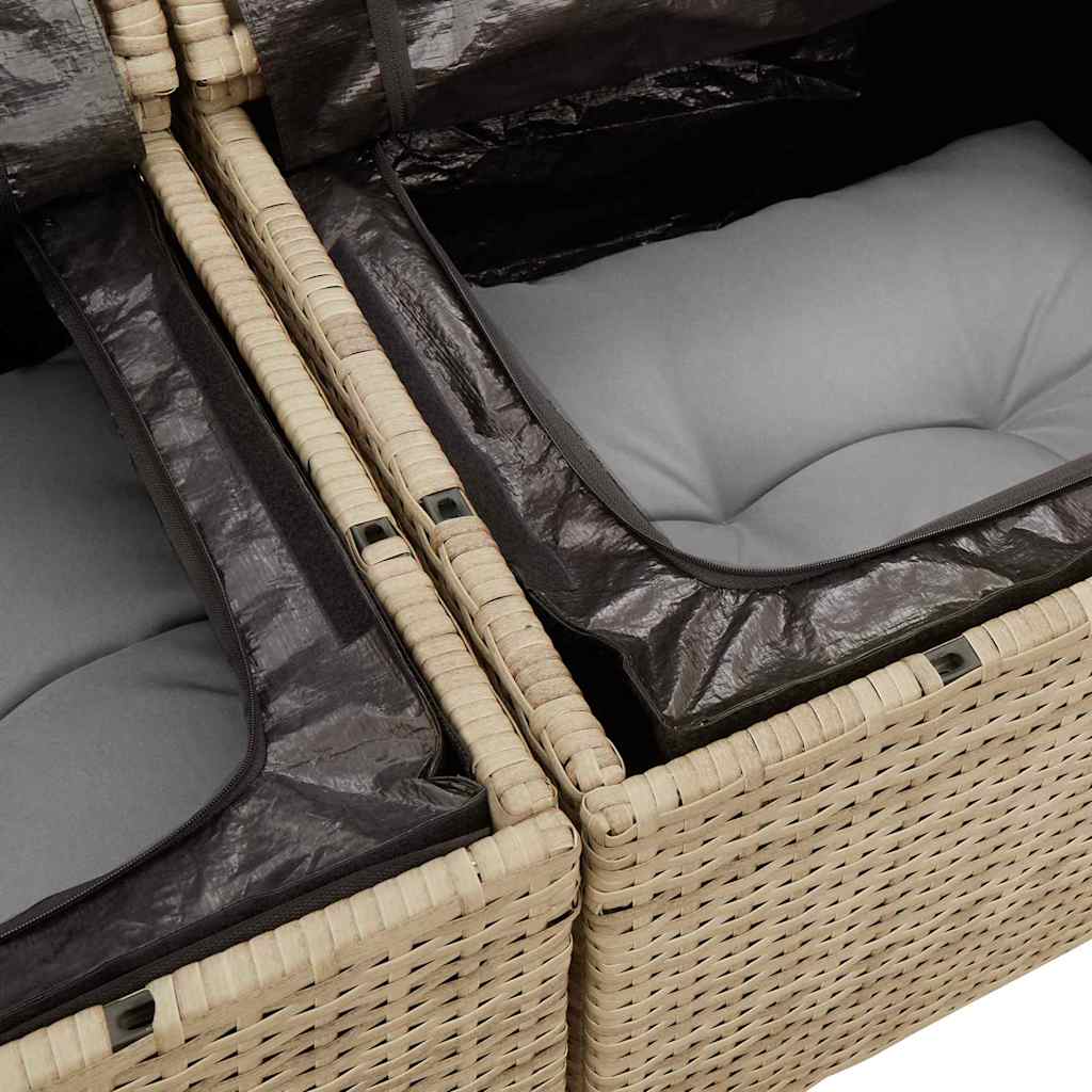 Garten Essgruppe mit Kissen 6 pcs Schwarz und Creme