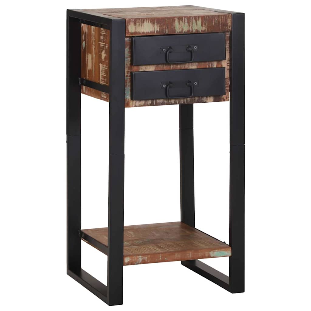 Beistelltisch mit Regal Braun 40 x 40 x 80 cm Massivholz Mango