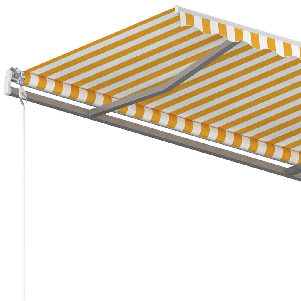 Markise Manuell Einziehbar mit Pfosten 3x2,5 m Creme