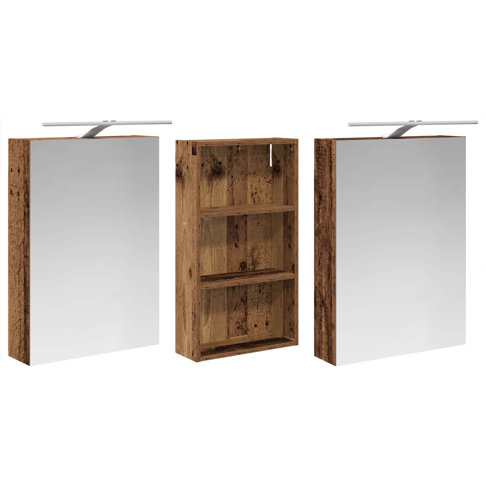 Badezimmerschrank-Set 3 pcs 80 x 10,5 x 50 cm Holzwerkstoff