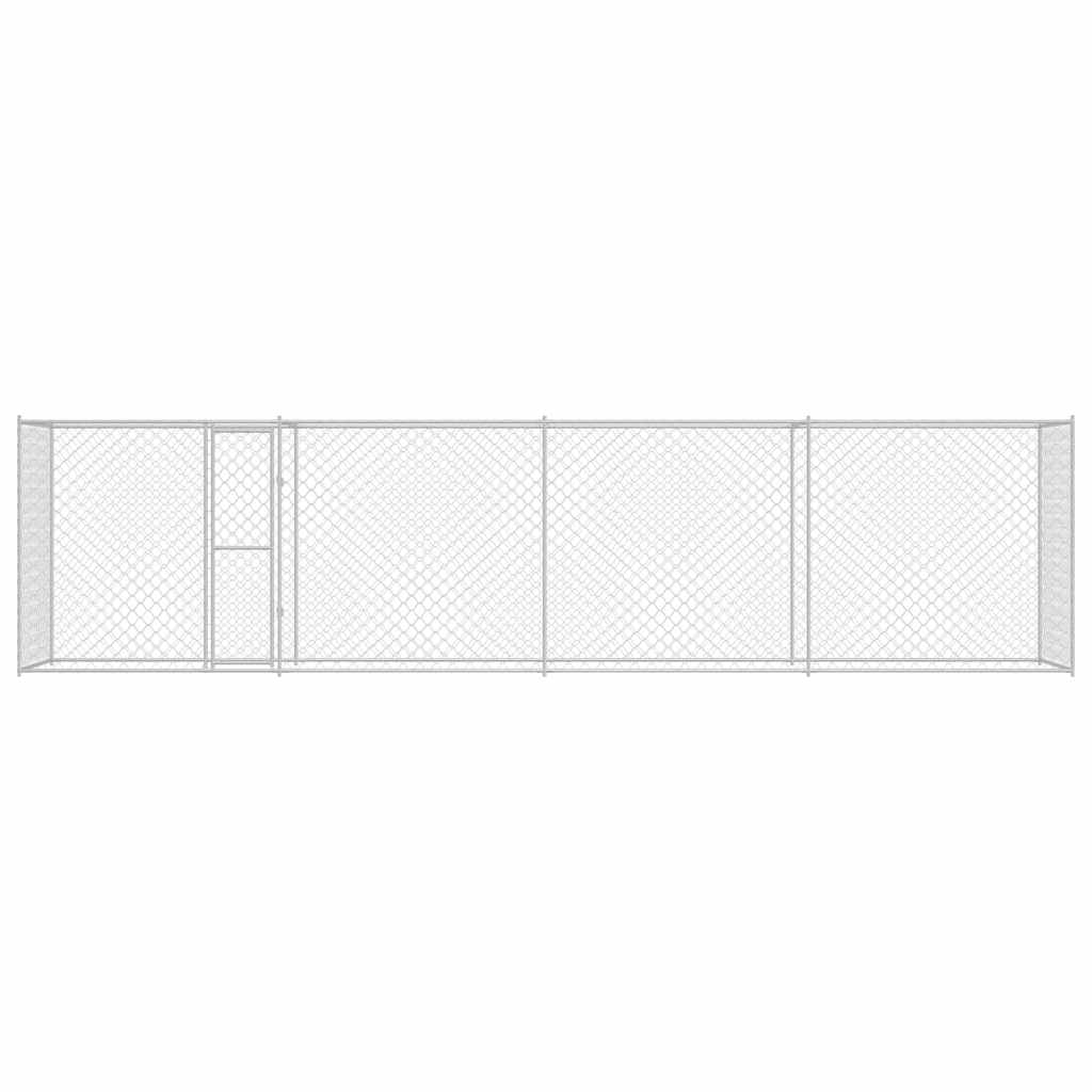 Hundezwinger mit Tür Grau 2x2x1,5 m Verzinkter Stahl