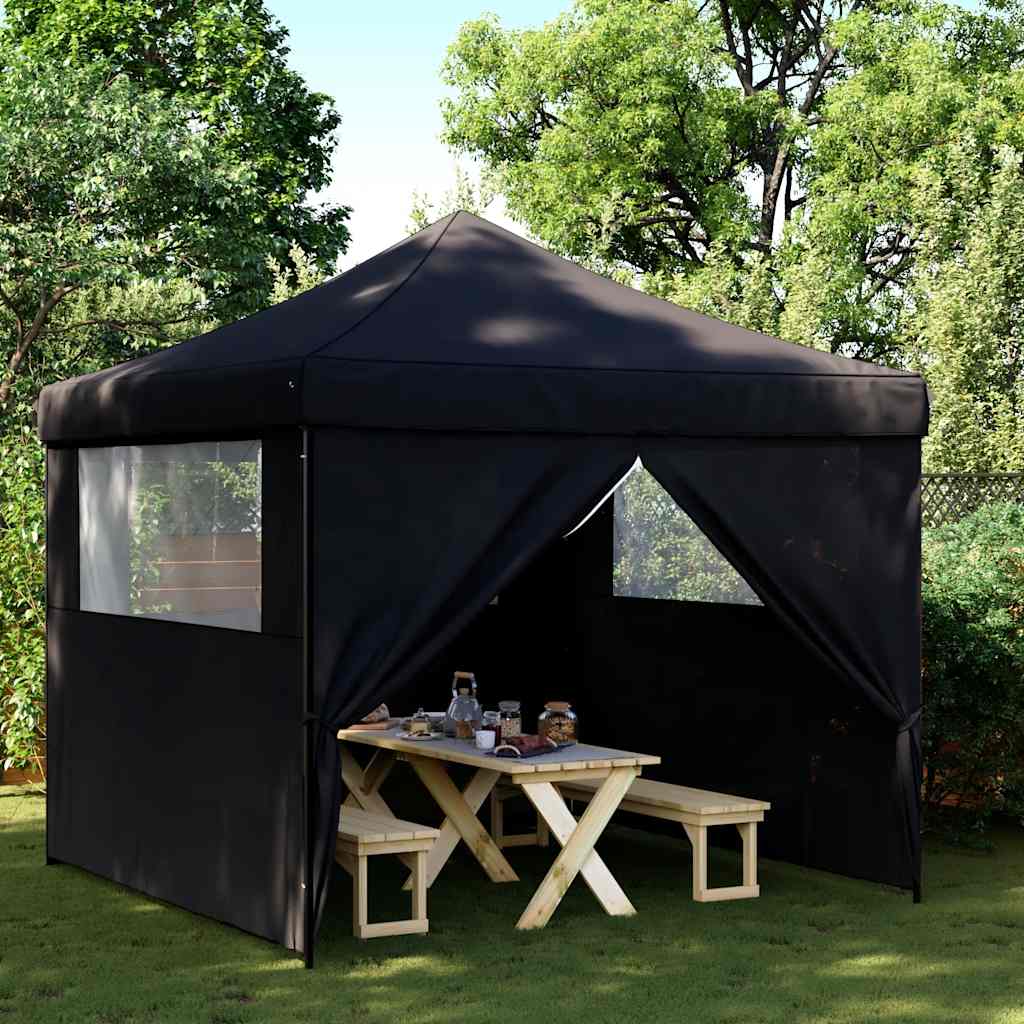 Partyzelt Faltbar Pop-Up Schwarz 292x292x315 cm