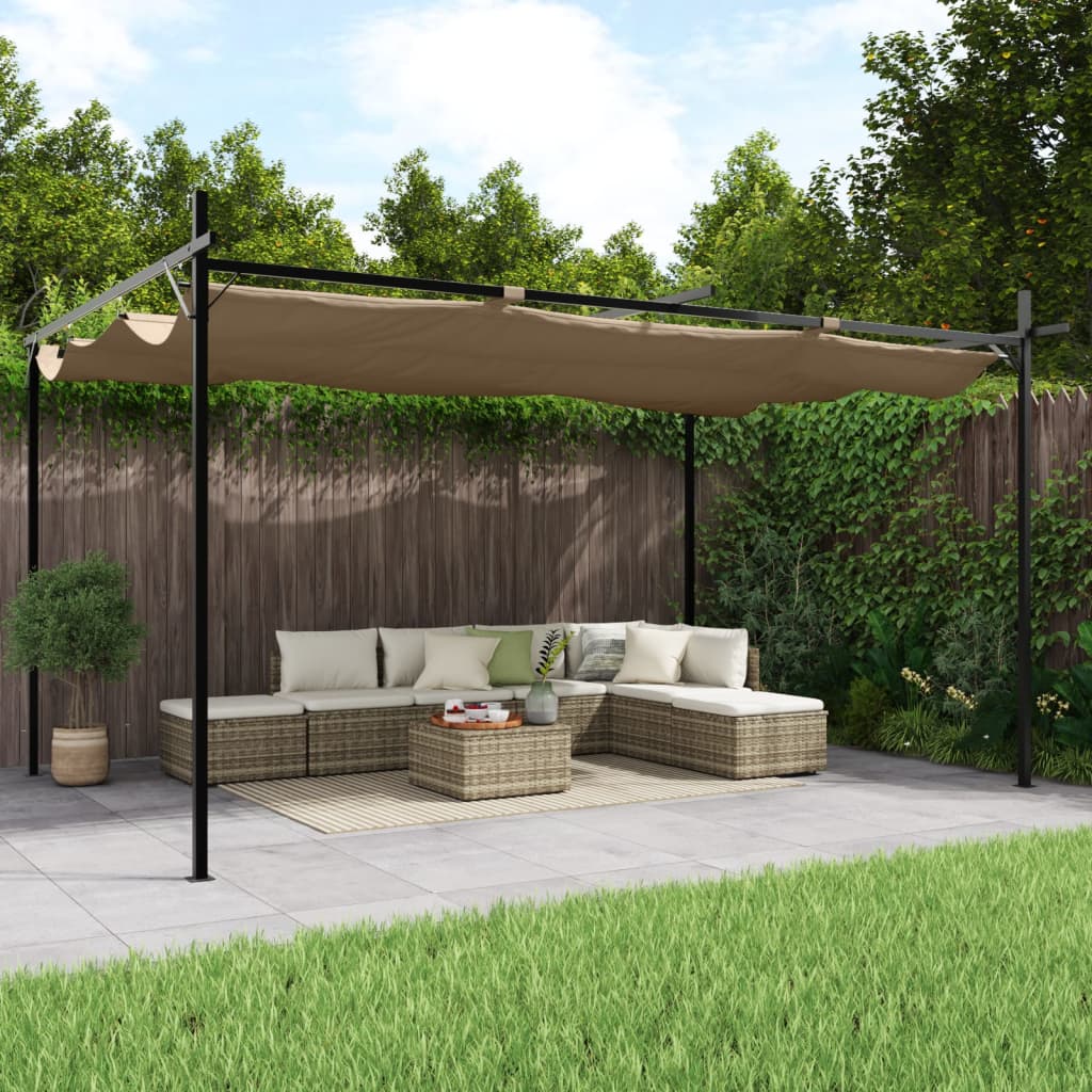 Pergola mit Schiebedach Creme 295x292x230 cm