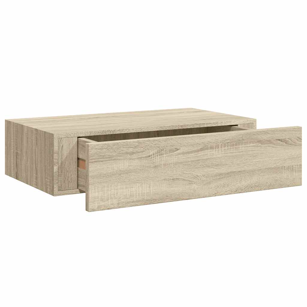 Wandregal mit Schublade Weiß 40x23,5x10 cm MDF