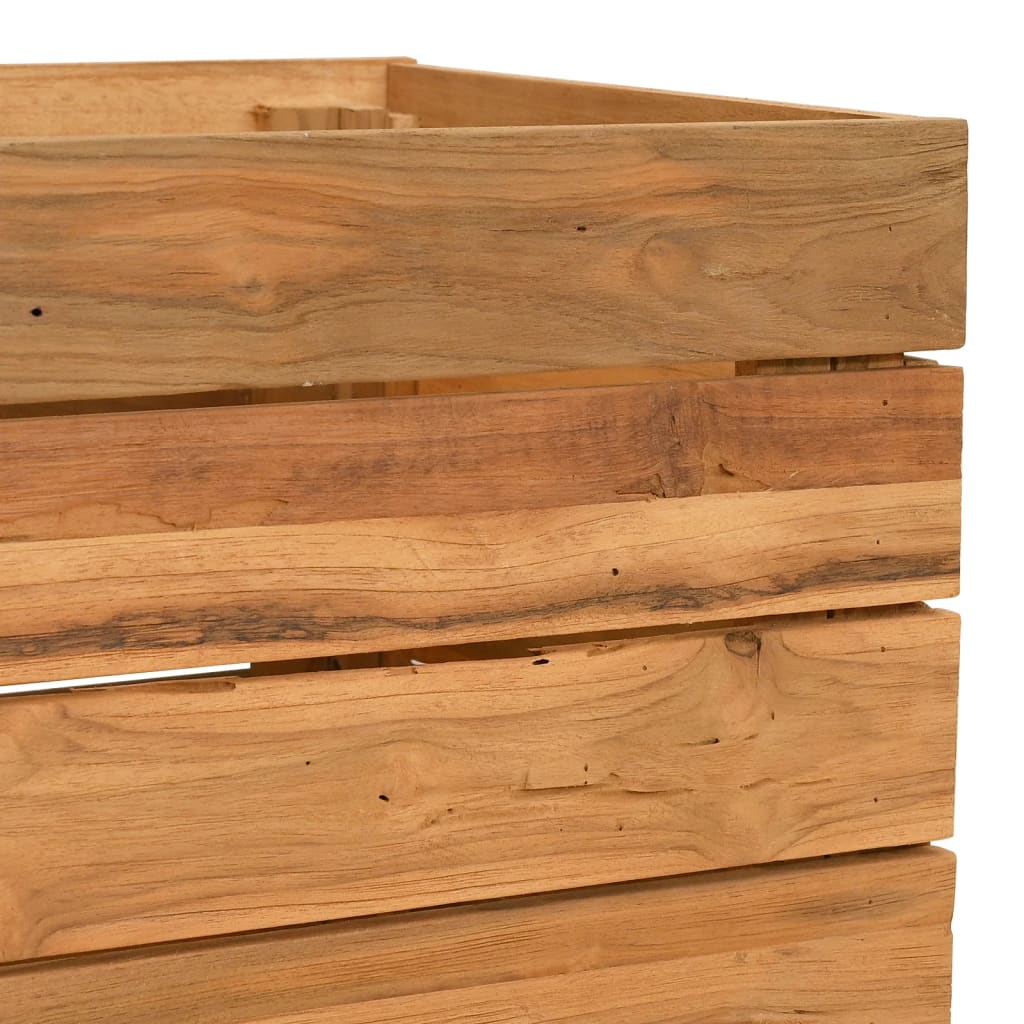 Hochbeet 100x40x72 cm Teak Altholz und Stahl