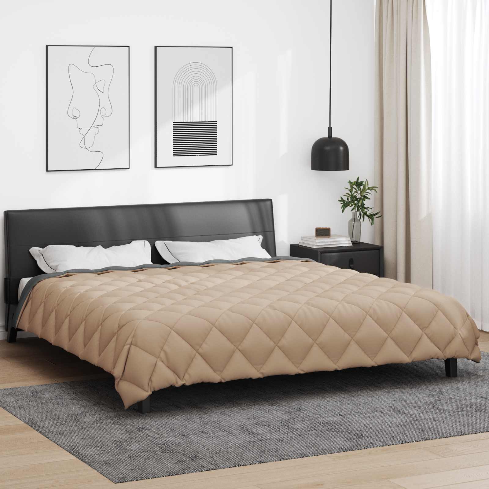 Winterbettdecke Anthrazit 135 x 200 cm Mikrofaser