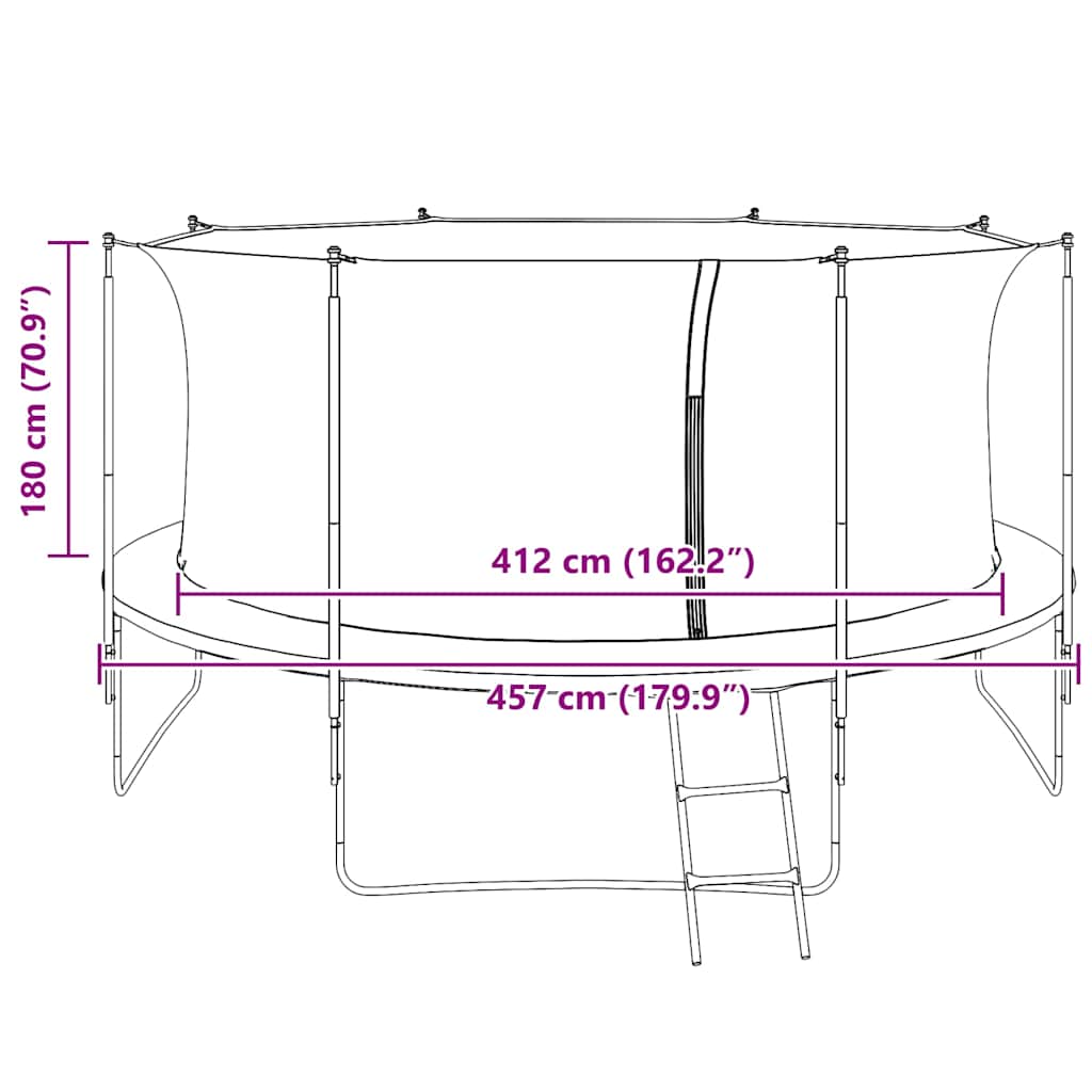 Sicherheitsnetz für 3,05 m Runde Trampoline