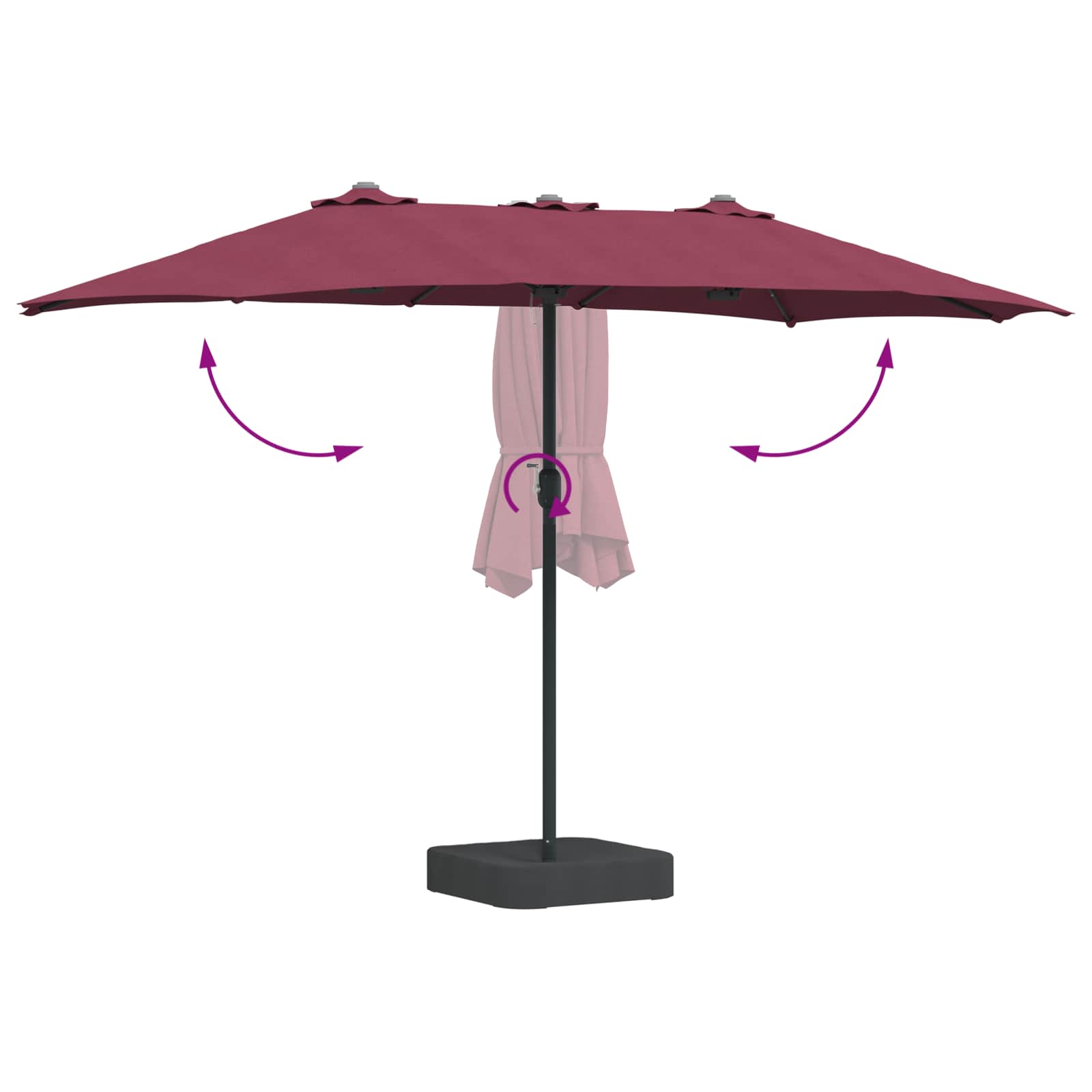 Garten-Sonnenschirm Sand und Anthrazit 385 x 209 x 244 cm