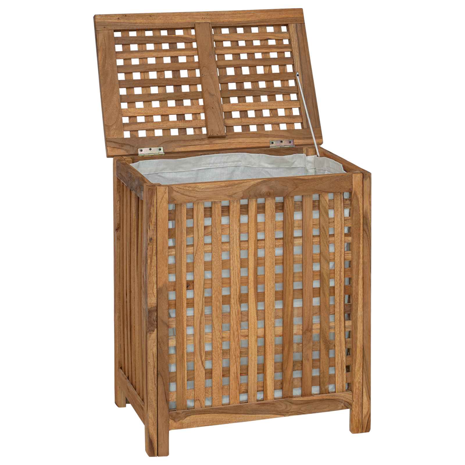 Wäschekorb Natur 35 x 25 x 60 cm Massivholz Teak