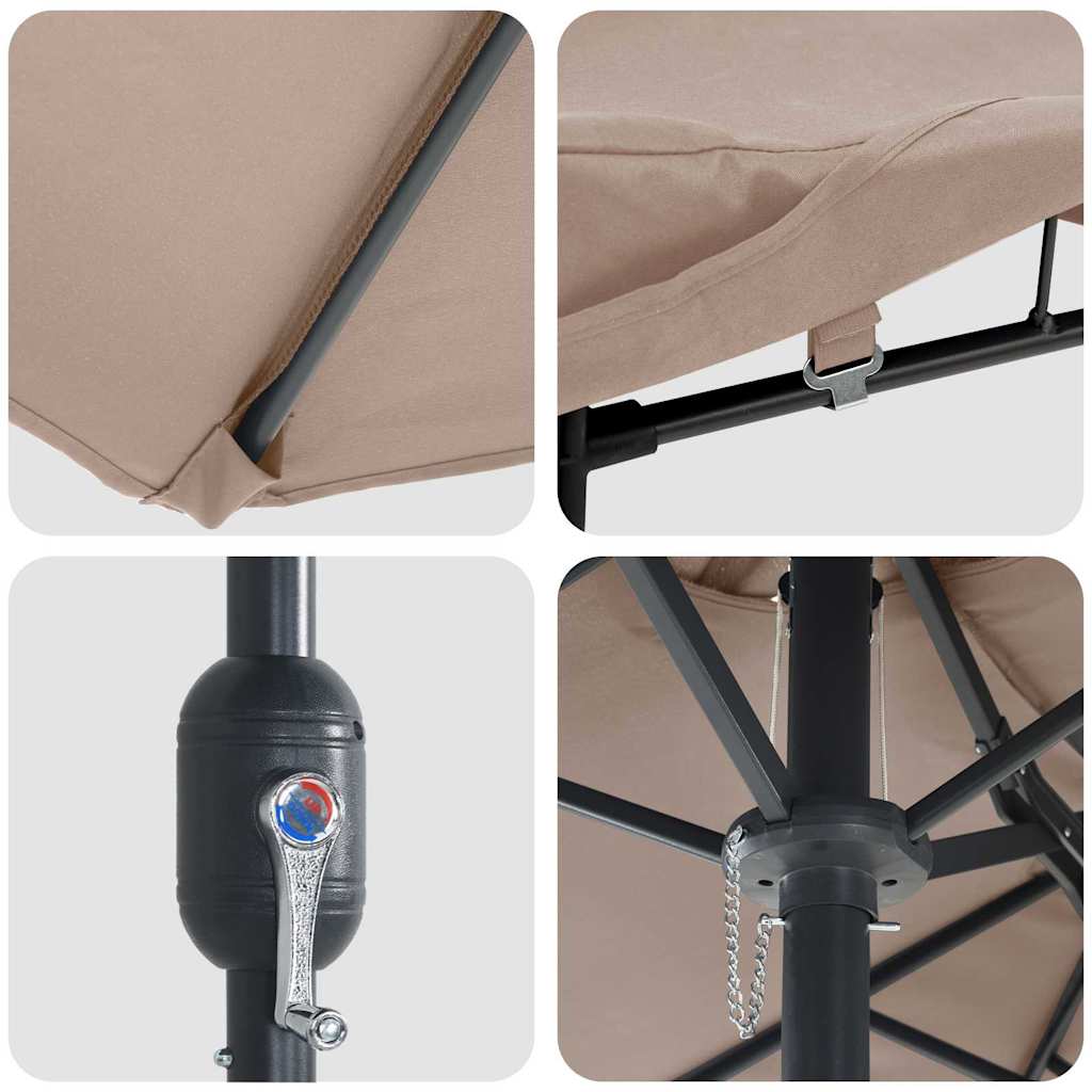 Garten-Sonnenschirm Sand 385 x 209 x 244 cm Polyester und Stahl
