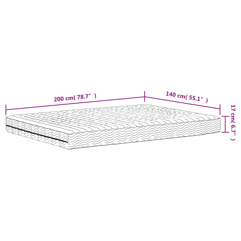 Schaumstoffmatratze Weiß 80x200 cm Härtegrad H2 H3