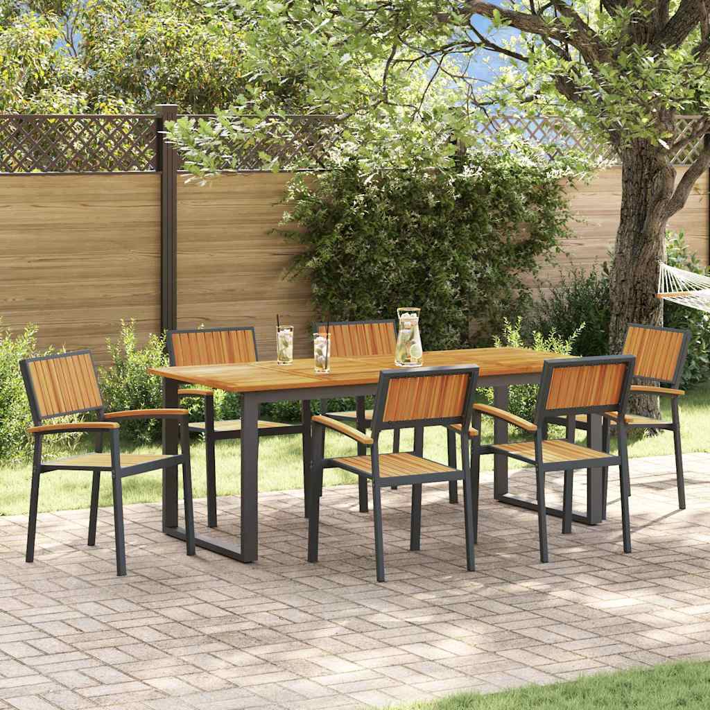 Garten Essgruppe 5 pcs Grau Massivholz Akazie